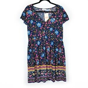 Kirundo short sleeve bohemian floral dress